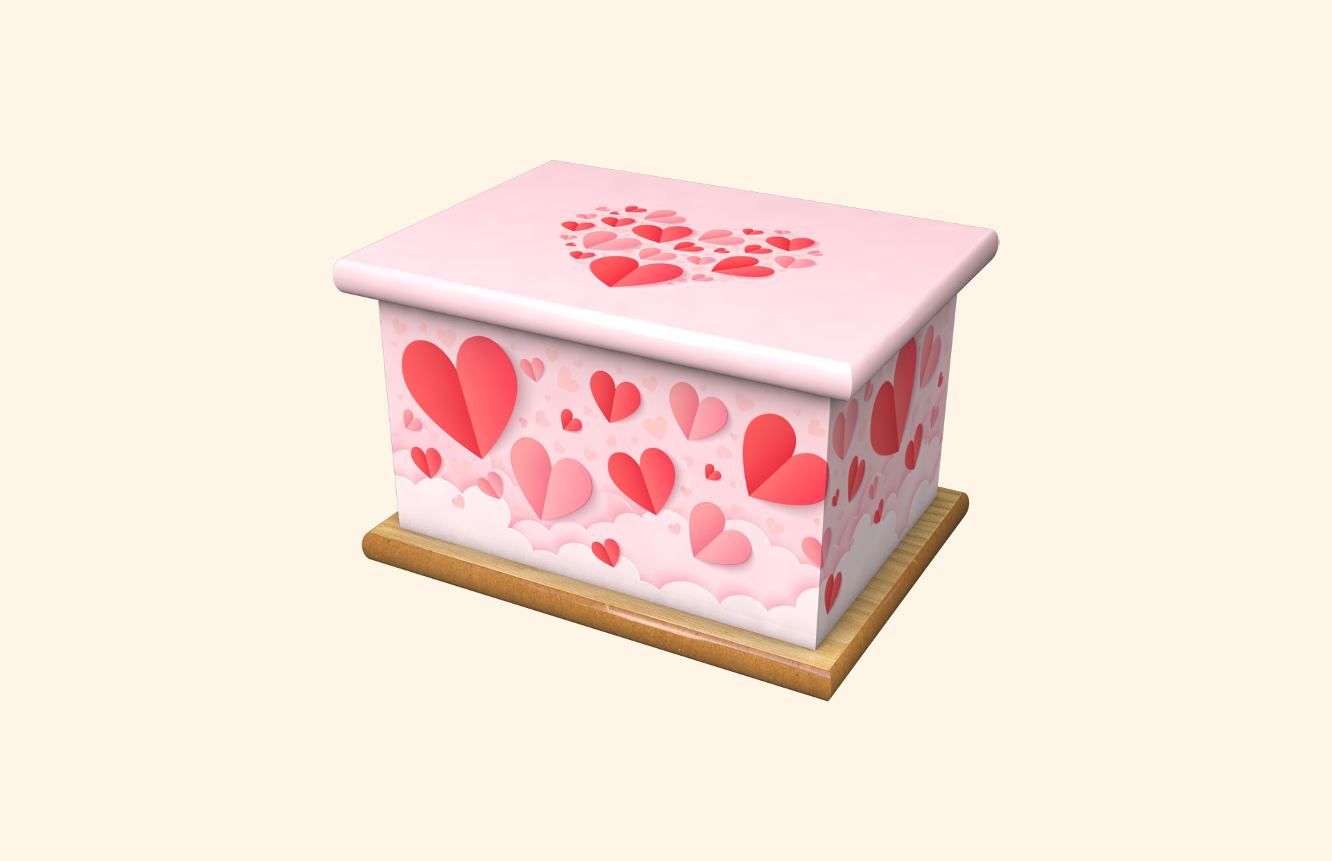 Paper Hearts child ashes casket